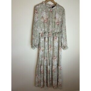 Refka Boutique 14 XL Floral Maxi Dress Ruffle Garden Party Victorian High Tea